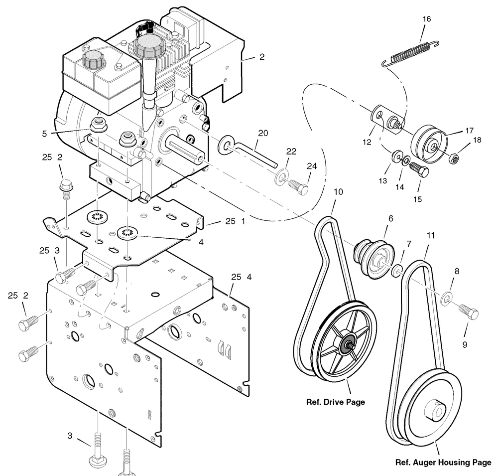 Engine Diagram and Parts List for 624604X43B 2004 Briggs and Stratton Snow Blower